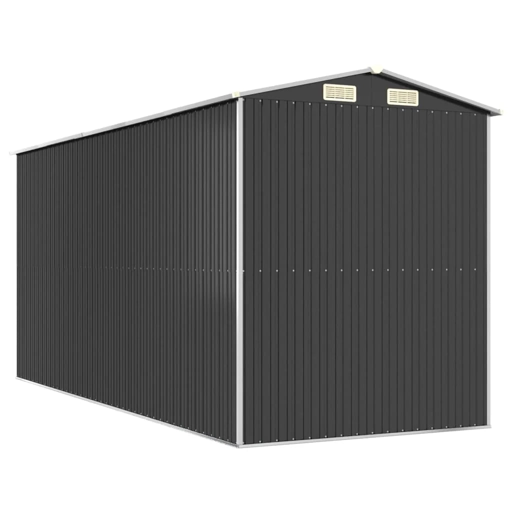 Casetta da giardino cabina ripostiglio casetta da esterno robusta casetta per attrezzi 192 x 440 x 223 cm acciaio zincato antracite 02_0022199