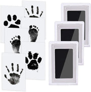 Set di impronte per bambini e animali domestici, 5 lastre senza inchiostro per impronte di piedi e mani, 10 fogli di impronta, kit per impronte di piedi dei bambini, sicuro e non tossico per piedi e mani, ricordo di famiglia - Nero