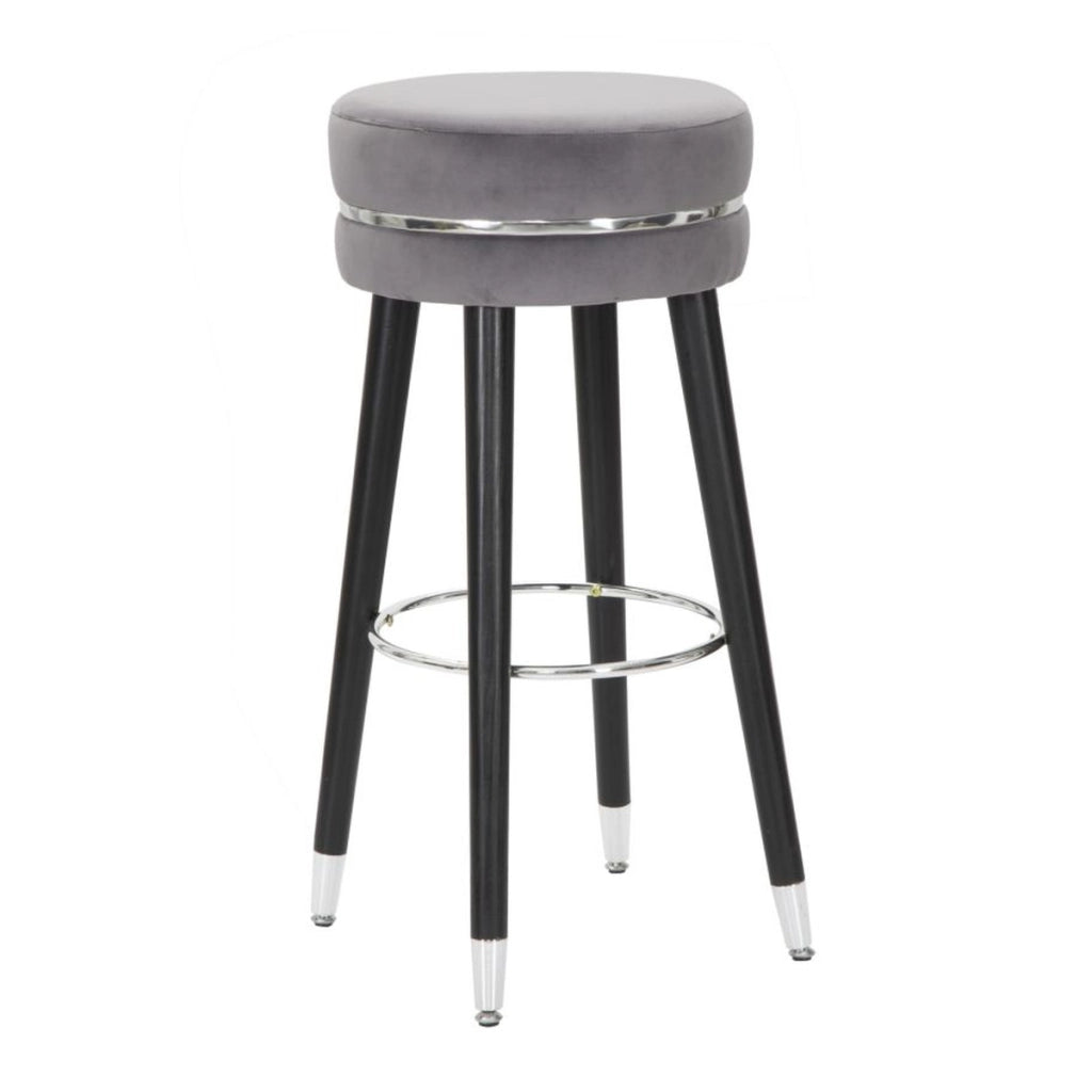 Sgabello Alto VKH436, Grigio, Legno, 35x35x74 cm