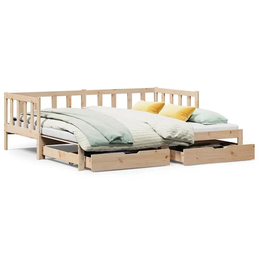 Divano Letto Estraibile con Cassetti senza Materasso 80x200 cm