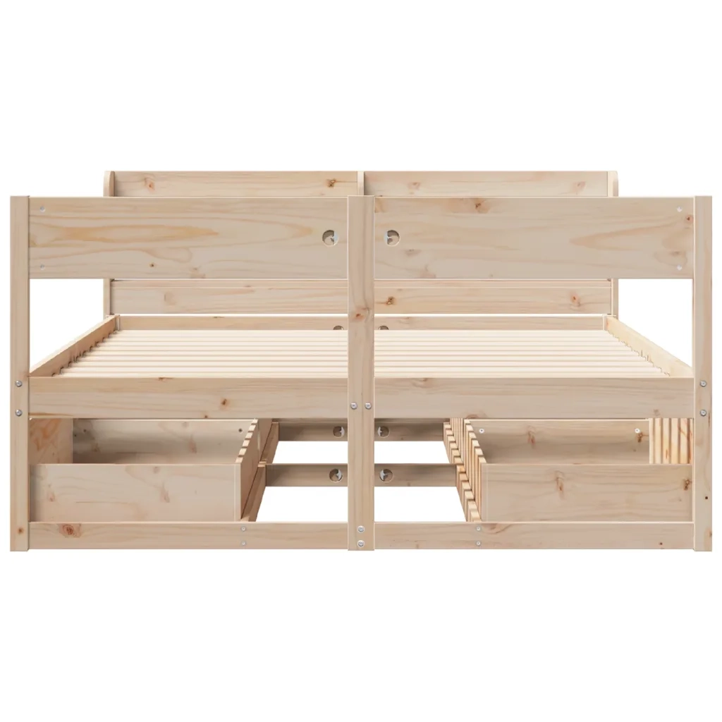 Letto senza Materasso 135x190 cm in Legno Massello di Pino 3307137