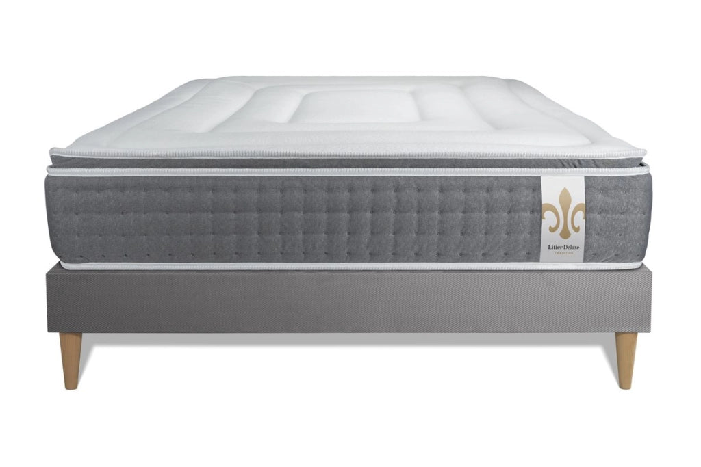 Pacchetto letto completo - Materasso 180x200cm + Box spring con doghe (kit) + 2 cuscini + Piumino - Vingt-Six PLUS