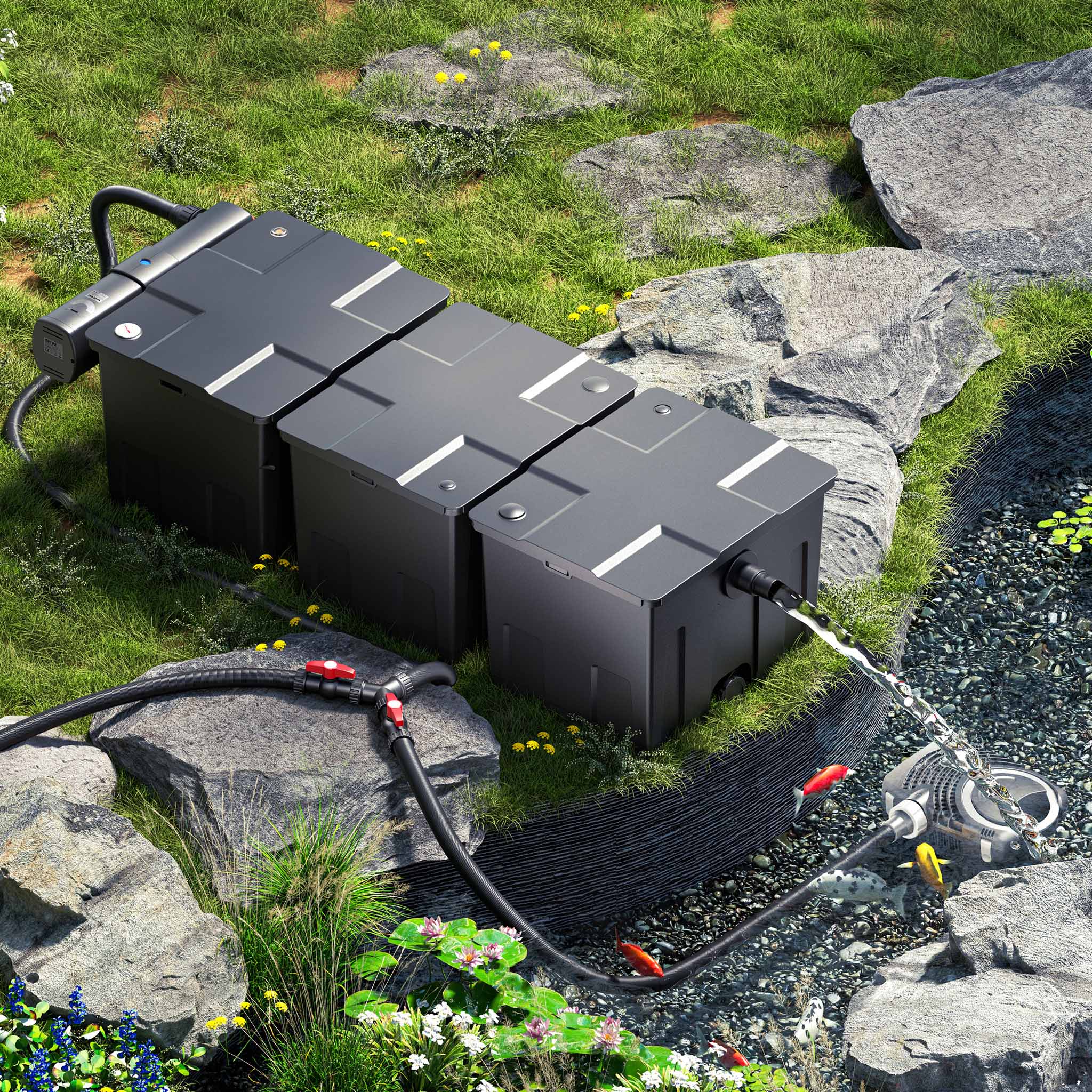 set per laghetti filtro 90000l chiarificatore 36W pompa NEO10000 80W