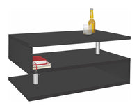 Tavolino a S con Ripiani a Giorno 90x41,5x55 cm Zeta Grigio Antracite