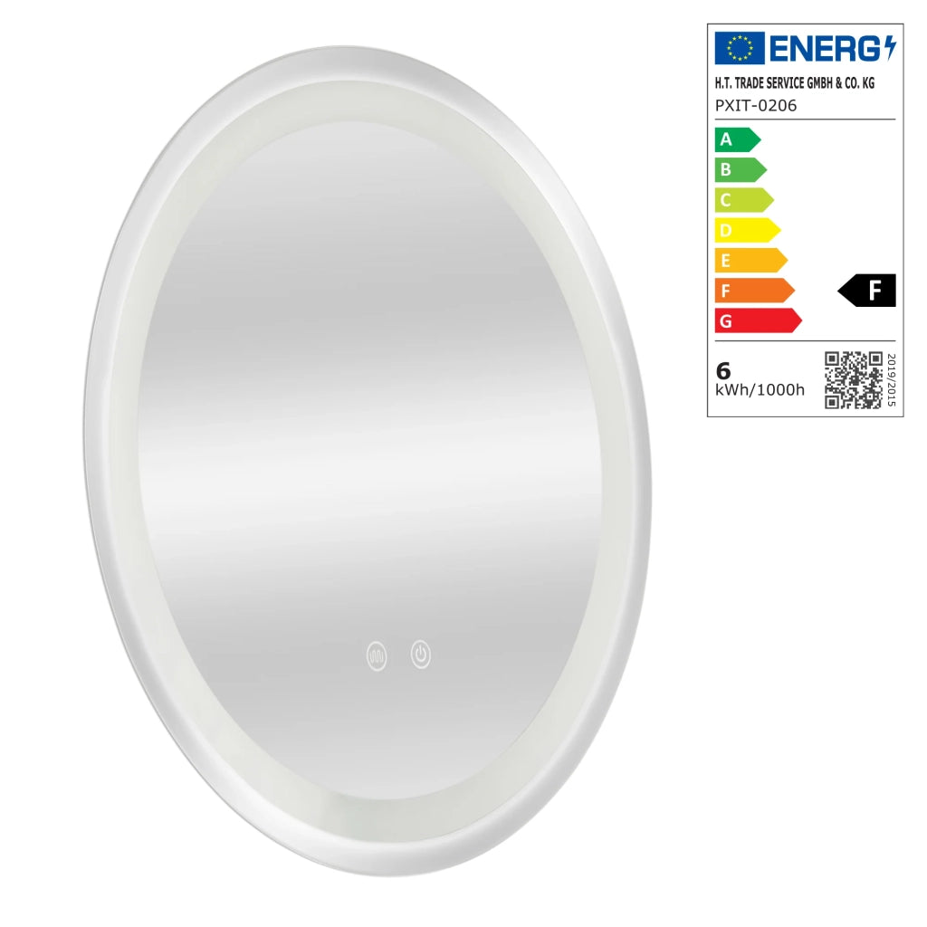 Specchio decorativo moderno a LED 60 x 60 x 3 cm argento 03_0010162