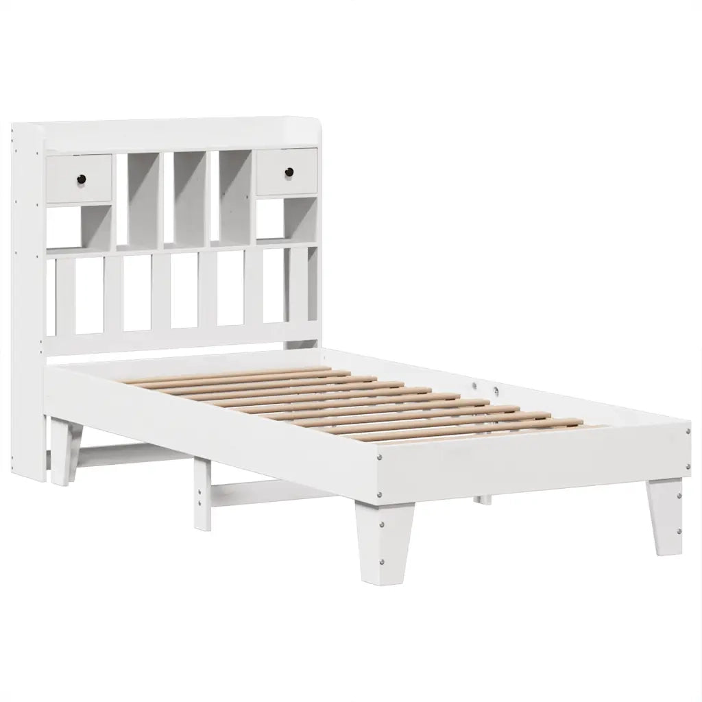 Letto senza Materasso Bianco 90x200 cm Legno Massello di Pino
