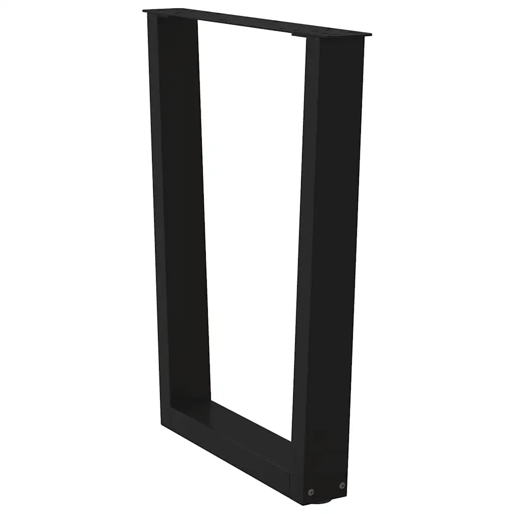 Gambe per tavolo da pranzo a forma di V 2 pz nere 70x(72-73,3) cm in acciaio
