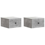 Mobiletto da notte a muro con cassetto 2 pcs Grigio Cemento 897922