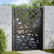Cancello da giardino nero 100x125 cm in acciaio design leggero 4100950