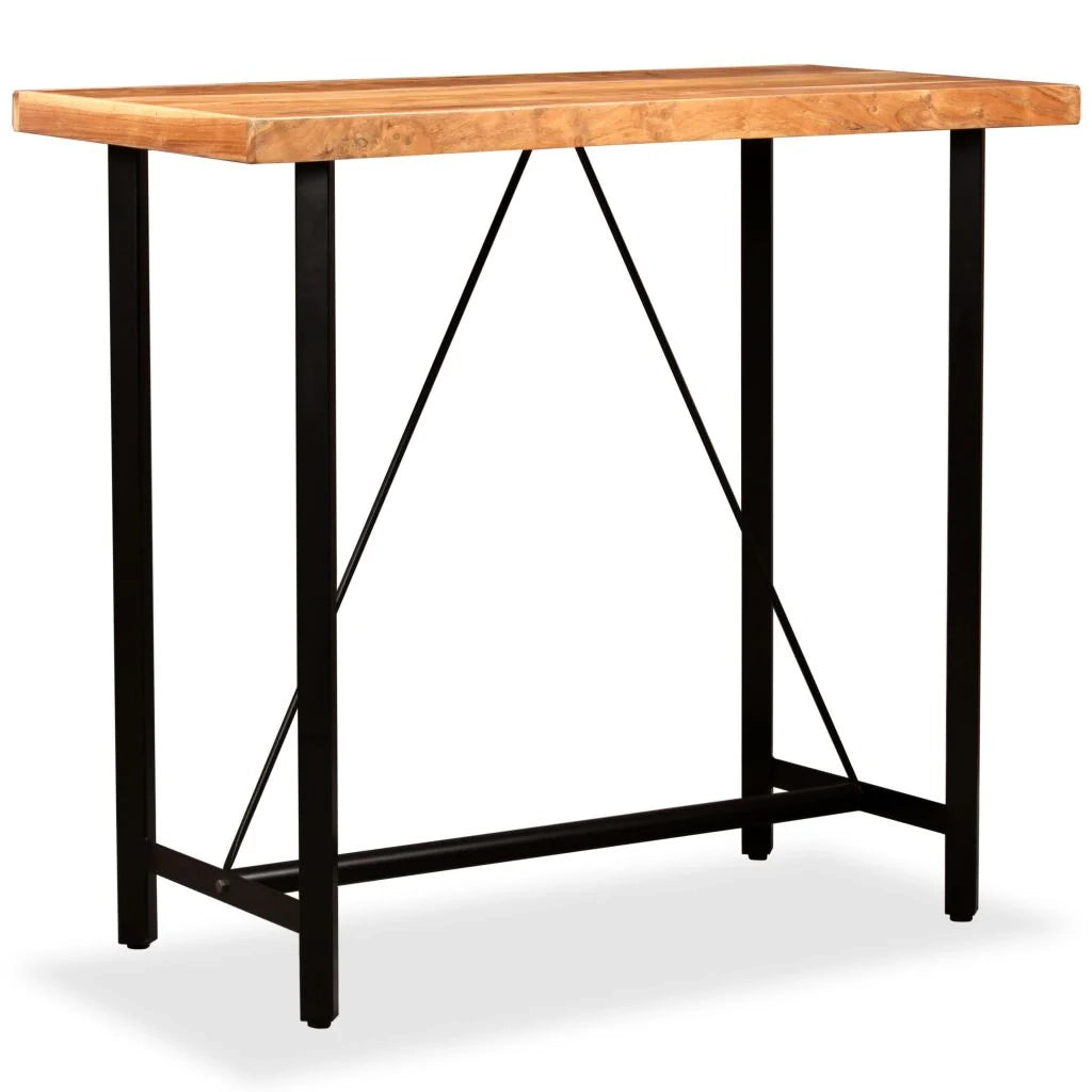 Tavolo alto stile bar/bistrot in legno massello di sheesham 120 cm 0902088