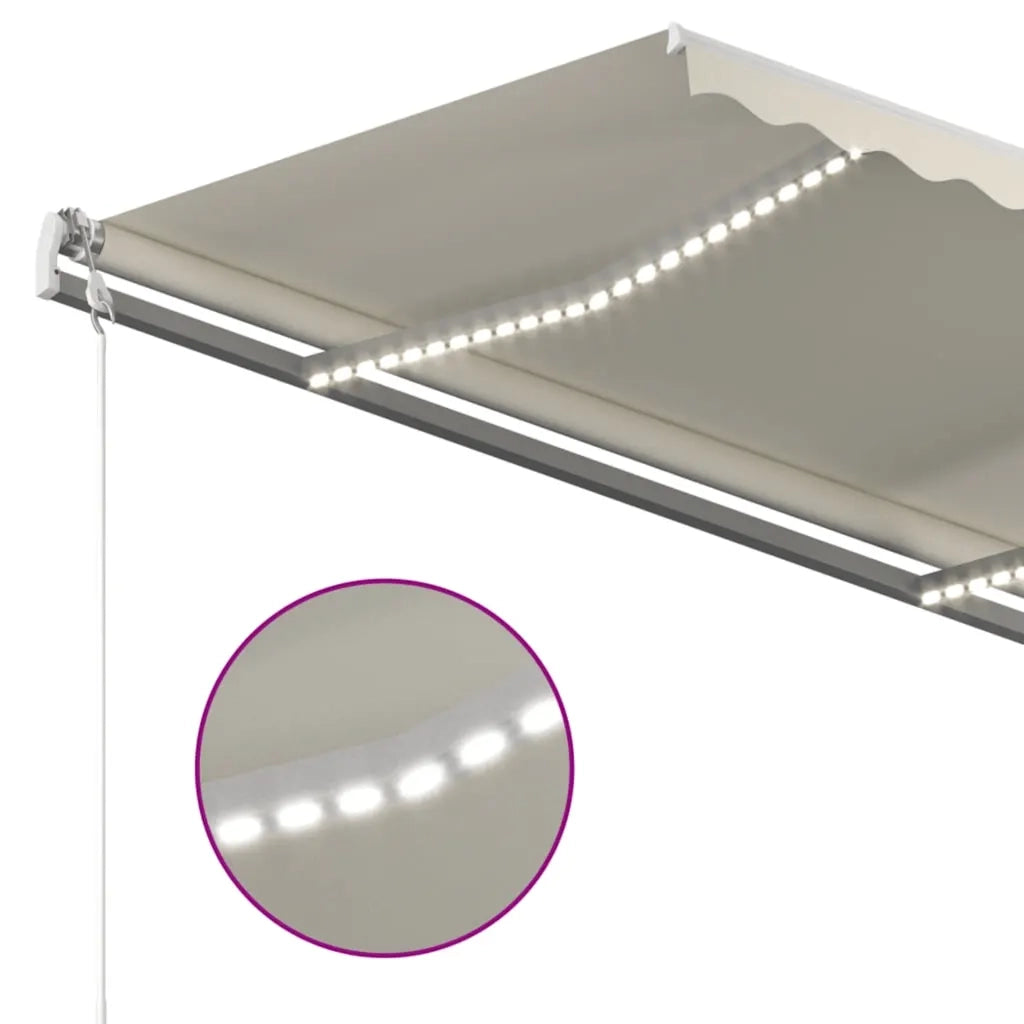 Tenda Automatica con Sensore Vento e LED 450x300 cm Crema 3068932