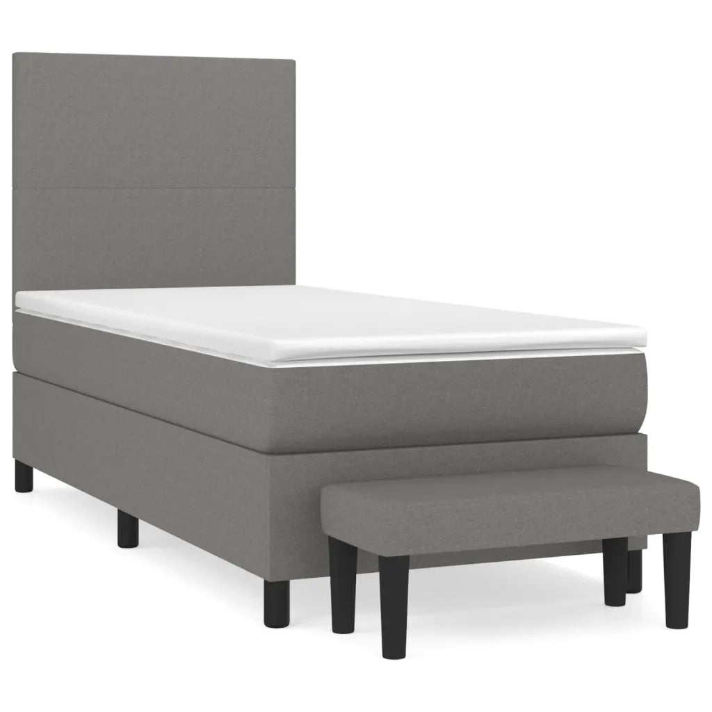 Giroletto a Molle con Materasso Grigio Scuro 100x200 cm Tessutocod mxl 123087