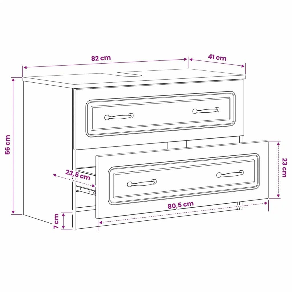 Armadio per Lavabo da Bagno UTRECHT Sonoma grigio 897681