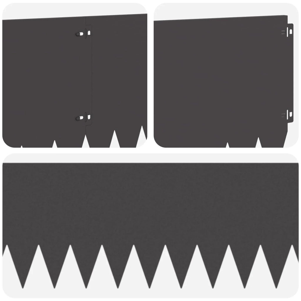 Bordura per Prato 20 pcs 103 x 30 cm Acciaio Nero 8008407