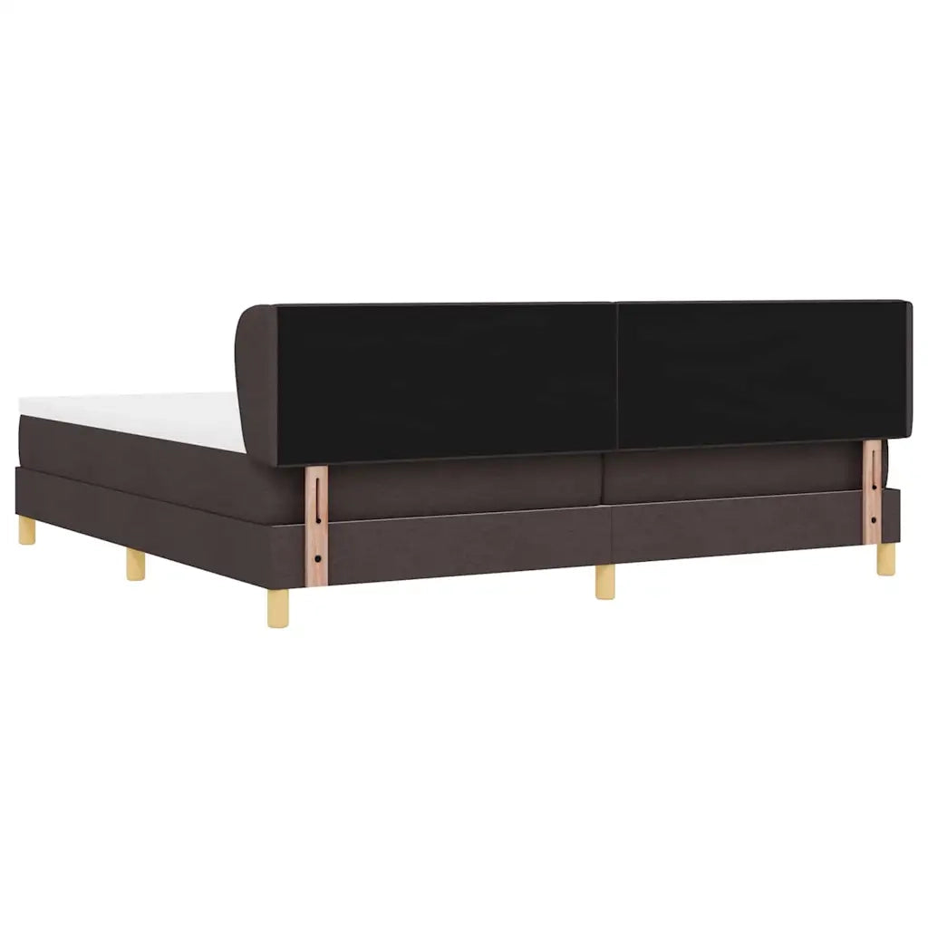 Letto a molle con testiera Marrone Scuro 200 x 200 cm Tessuto 3340237