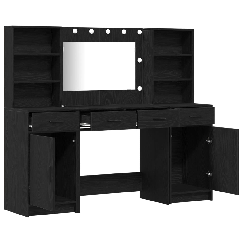 Set da trucco 3 pezzi  in legno ingegnerizzato nero