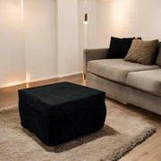 Puof trasformabile in letto Arno, Made in Italy, Letto pieghevole, Pouf in tessuto sfoderabile salvaspazio da soggiorno, cm 78x78/195h45, Nero