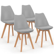 IDMarket - Set di 4 sedie da pranzo grigio chiaro SARA