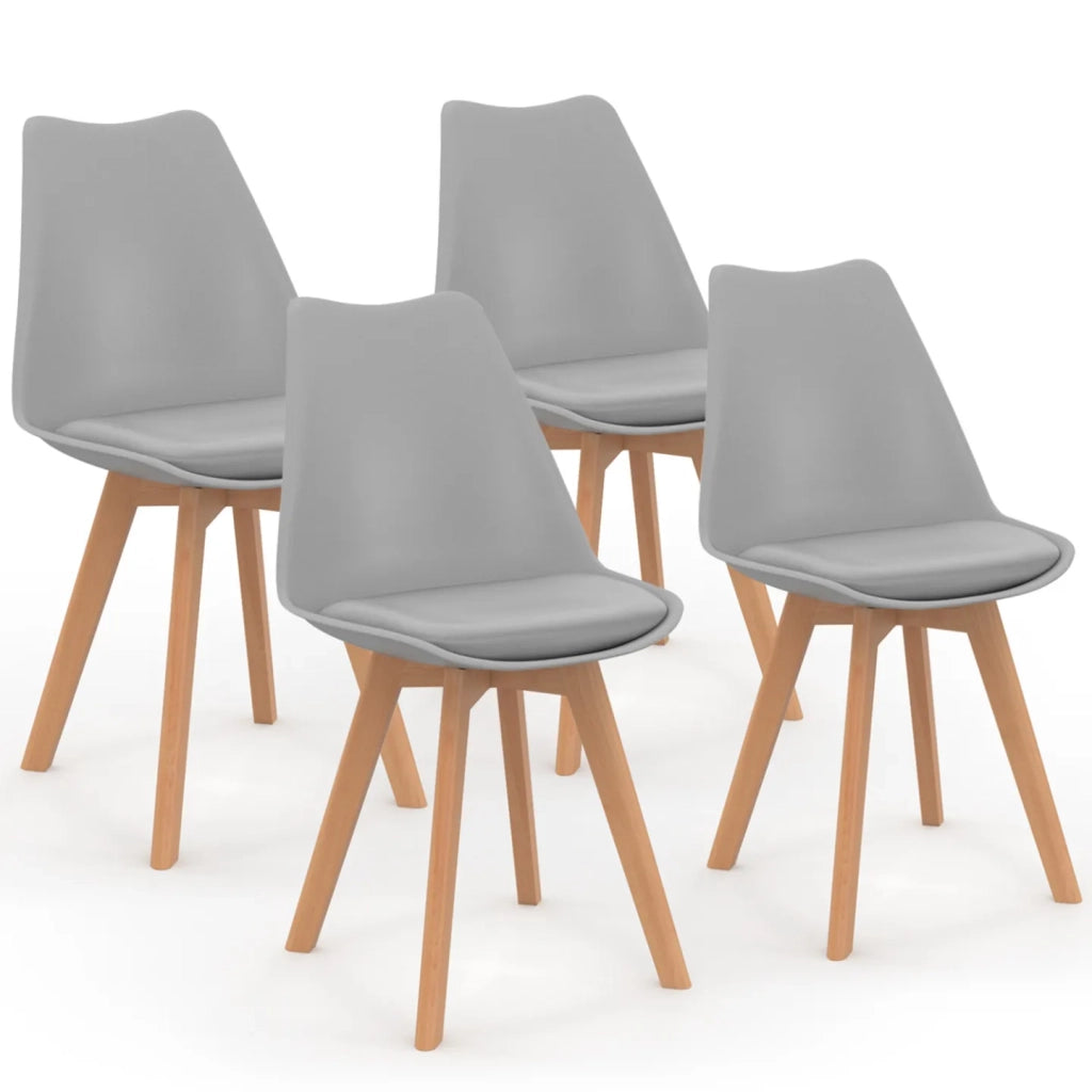 IDMarket - Set di 4 sedie da pranzo grigio chiaro SARA