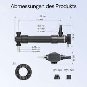 CUV-672 Chiarificatore acqua per laghetti 55W Sterilizzatore UVC