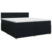 Letto box spring con materasso Nero 200 x 200 cm Tessuto 3451554