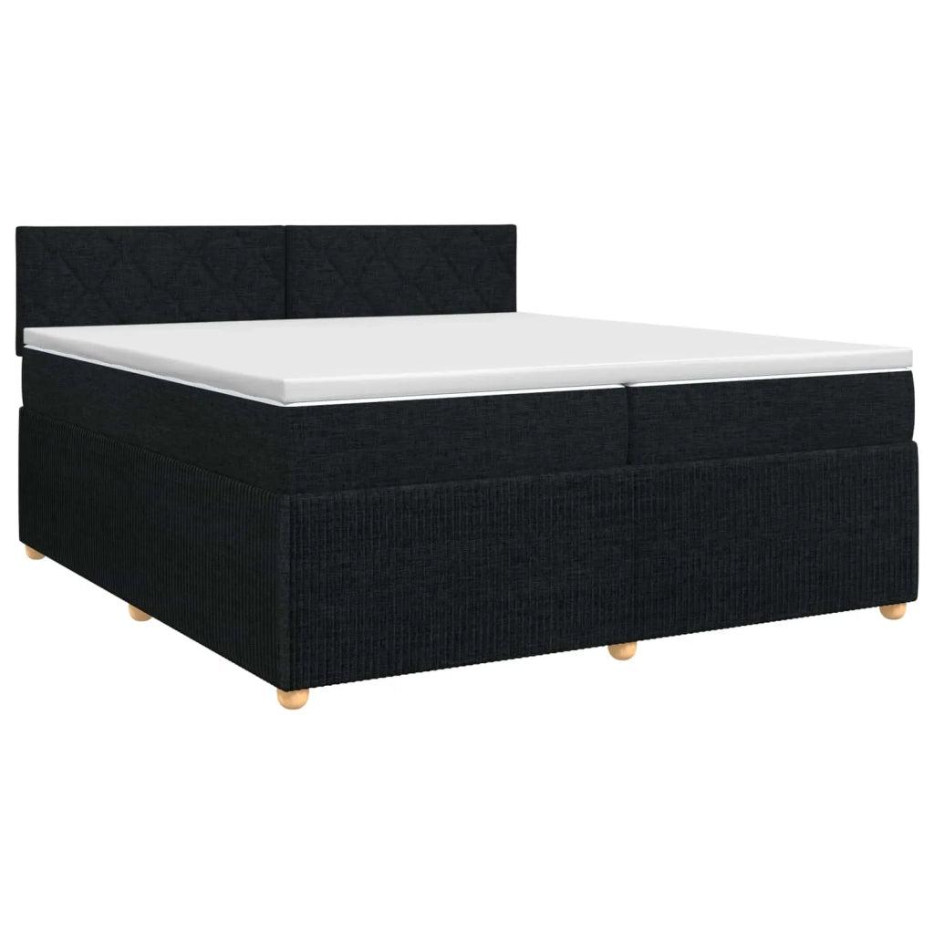 Letto box spring con materasso Nero 200 x 200 cm Tessuto 3451554