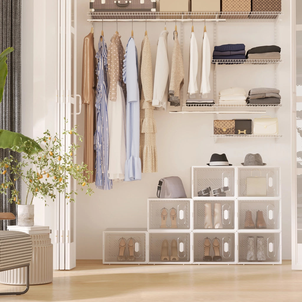 Cassettiera modulare 8 cubi con ante trasparenti per scarpe ¨C zephmum ¨C 25x35x19 cm