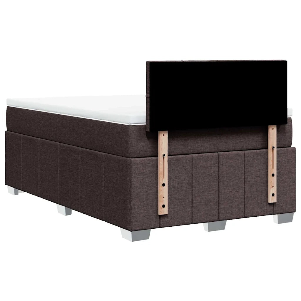 Giroletto a Molle con Materasso Marrone Scuro 120x200cm Tessuto 3287038