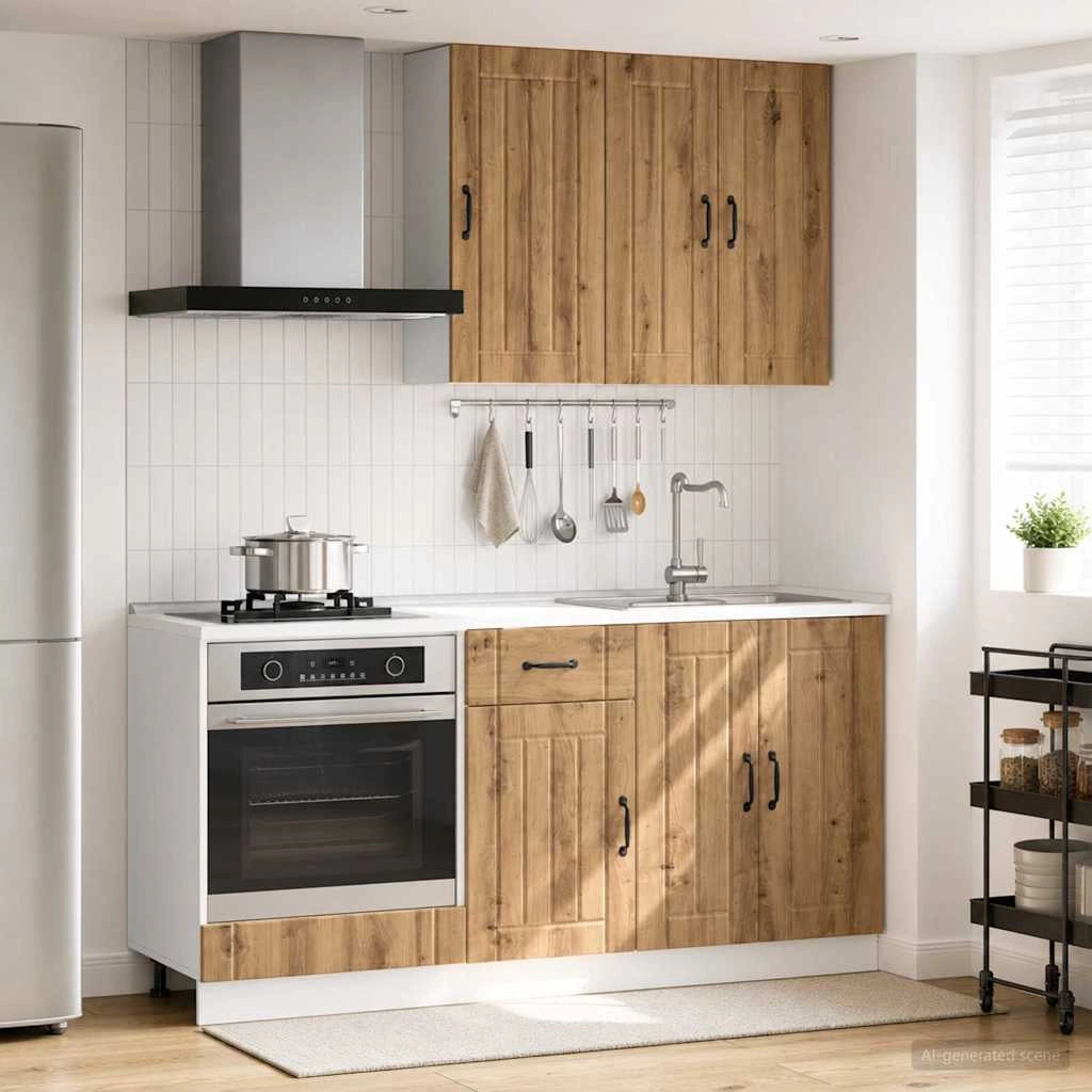 Unità Cucina LUCCA 5 pz Rovere Artigianale Legno ingegnerizzato 3438264
