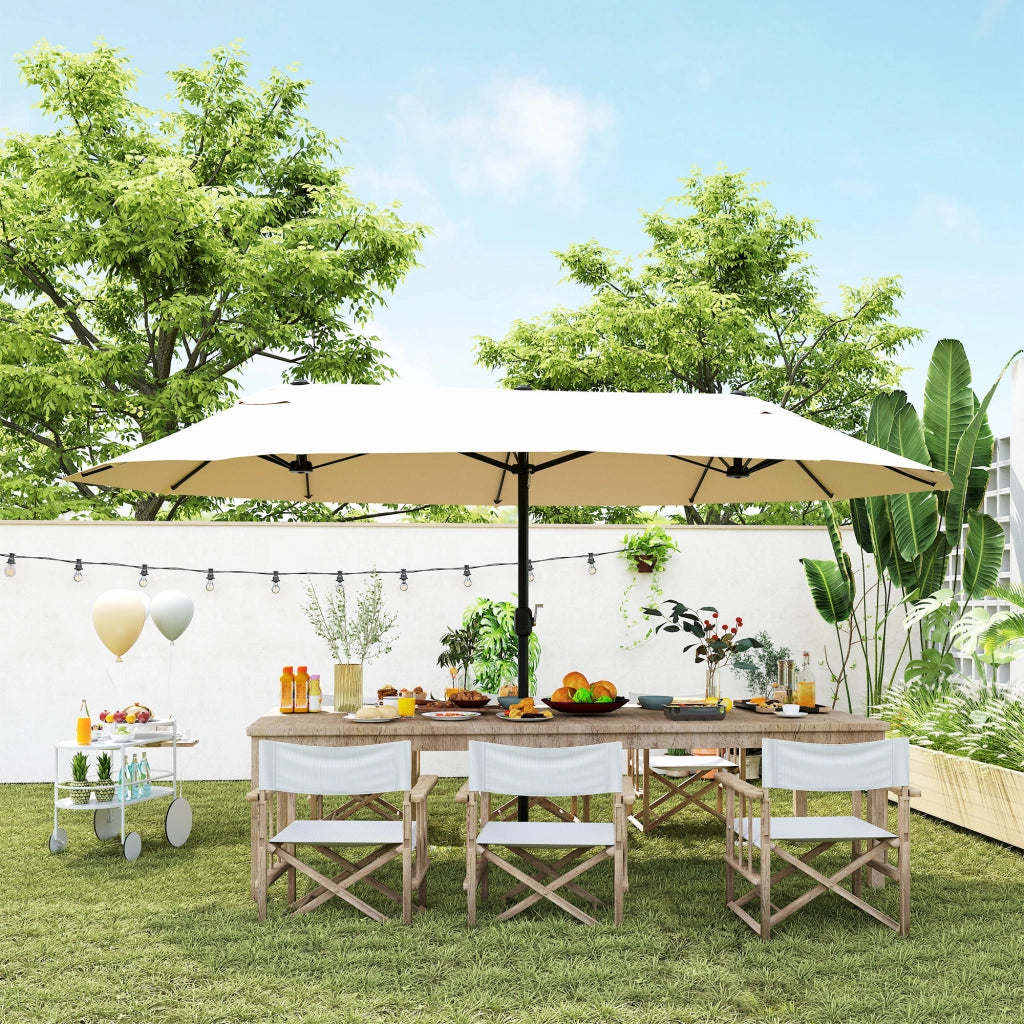 Ombrellone da Giardino con Manovella ¨C zephmum ¨C 460x270x240 cm Beige