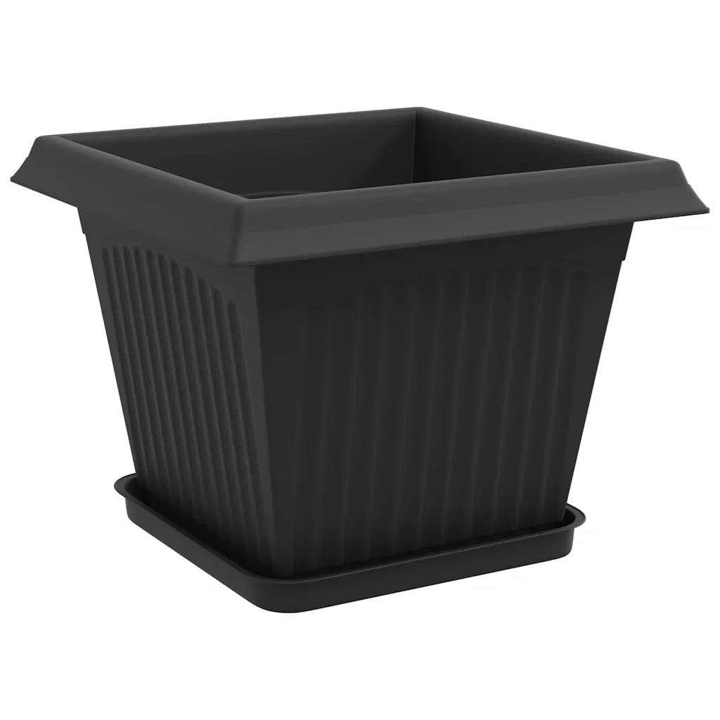 Vasi per Piante 6 pcs Nero 28,5 x 28,5 x 22 cm Plastica 3403300