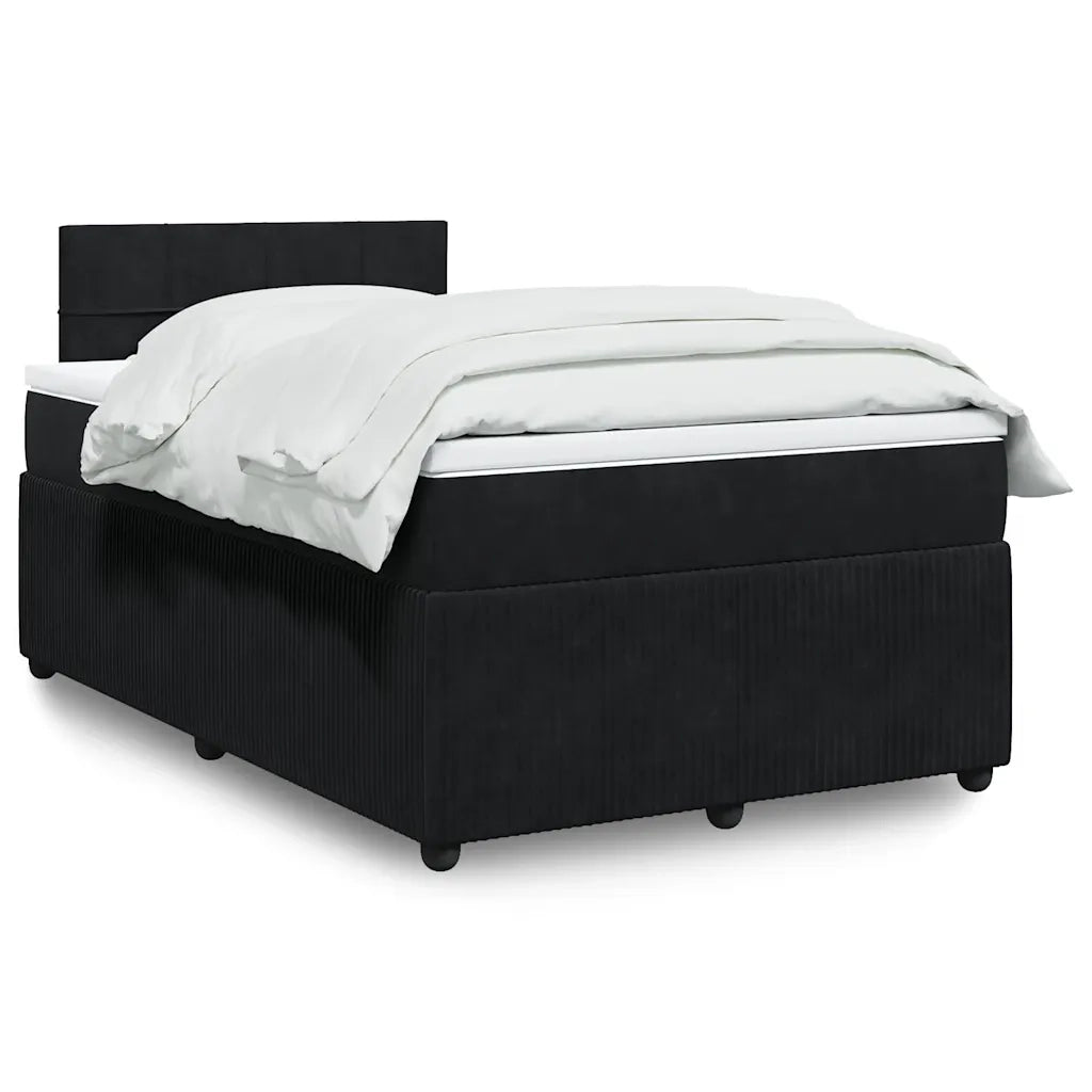 Giroletto a Molle con Materasso Nero 120x200 cm in Velluto 3290012