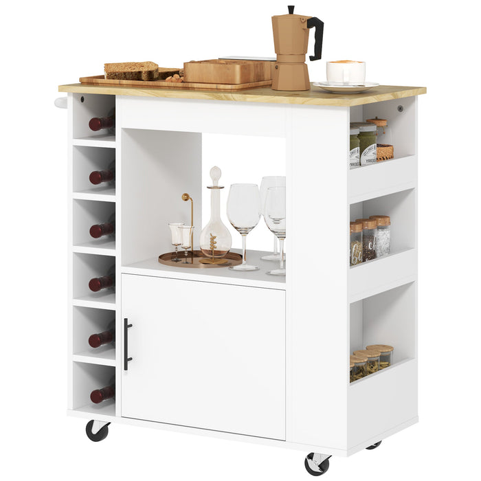 Carrello da Cucina 83x40x83 cm Armadietto e Portabottiglie Rovere