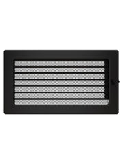Griglia di ventilazione per camino 17x30 nera con tapparelle avvolgibili
