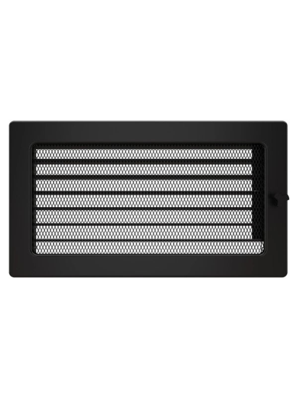 Griglia di ventilazione per camino 17x30 nera con tapparelle avvolgibili