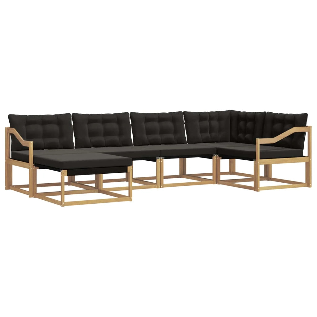 Set di divani da esterno 6 pz Bianco e Nero 3388862
