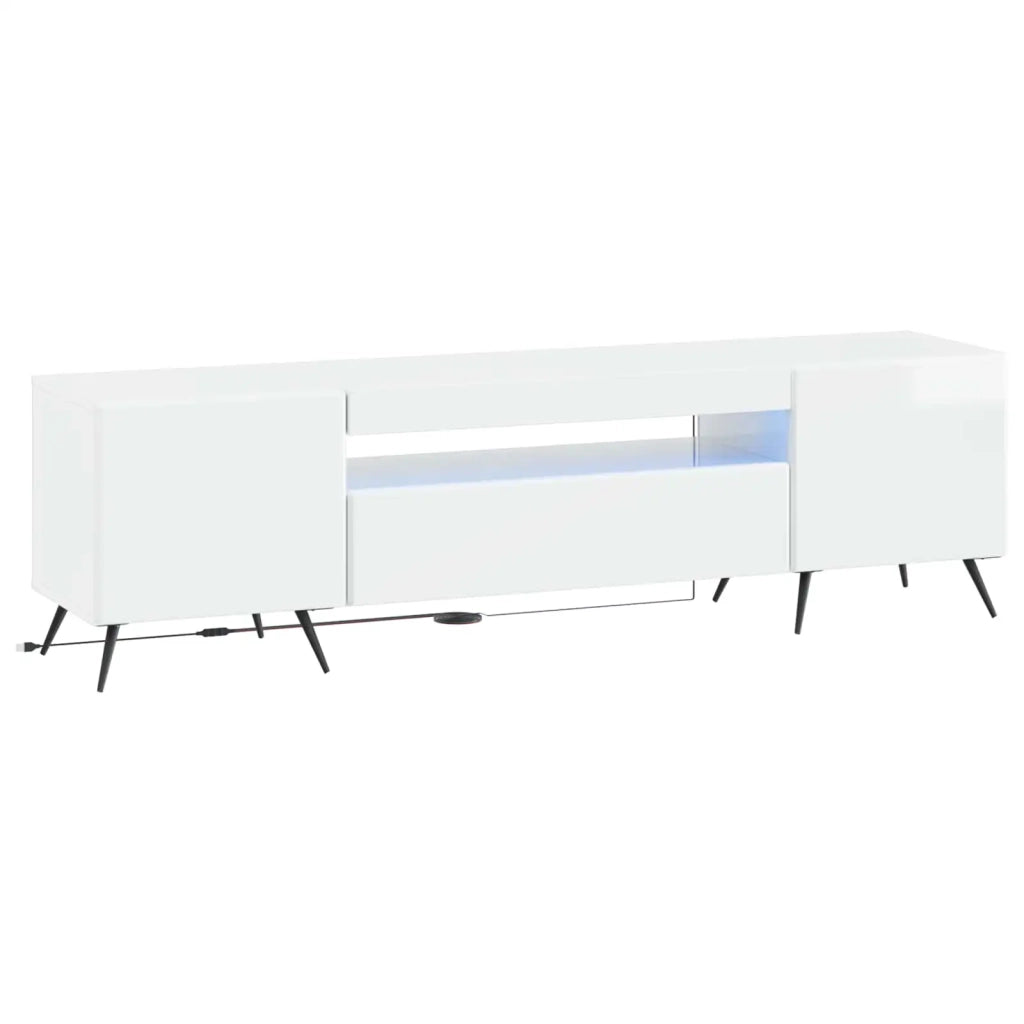 Mobile TV LED Bianco Lucido Legno ingegnerizzato 897569