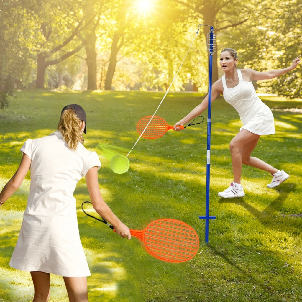 Set gioco da esterno con palla oscillante e 3 livelli di altezza regolabili, Set portatile di tetherball