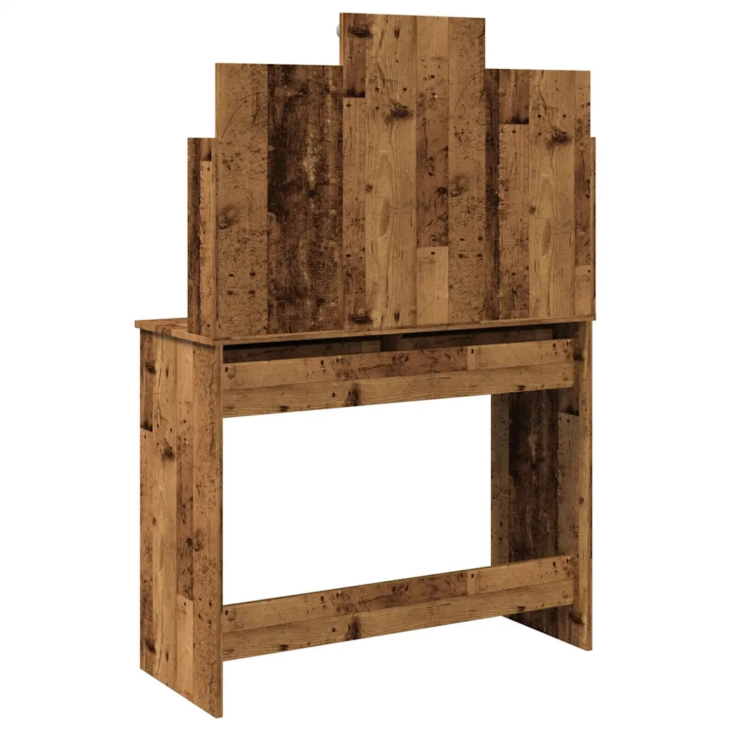 vidaXL Toeletta con Luci LED Legno Antico 96x40x142 cm