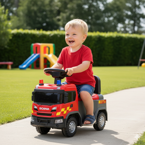 Camion dei Pompieri Cavalcabile 60x28x40 cm per Bambini Scania Rosso