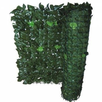 SIEPE ARTIFICIALE IN FOGLIA DI LAURO FRANGIVISTA 1,5X3 M VERDE