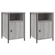 Set di 2 Comodini | Armadio da Notte | Mobiletto da notte Grigio Sonoma 40x42x60 cm in Legno Multistrato