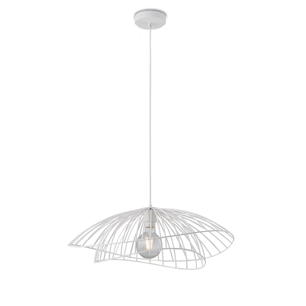 Sospensione Contemporanea Adelaide In Metallo Bianco 1 Luce E27