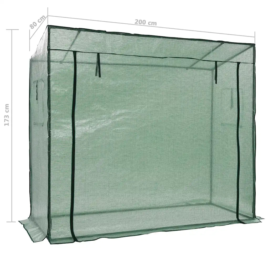 Serra passante con porta a cerniera e finestra ventilata 200 x 80 x 173 cm acciaio verde 02_0045931