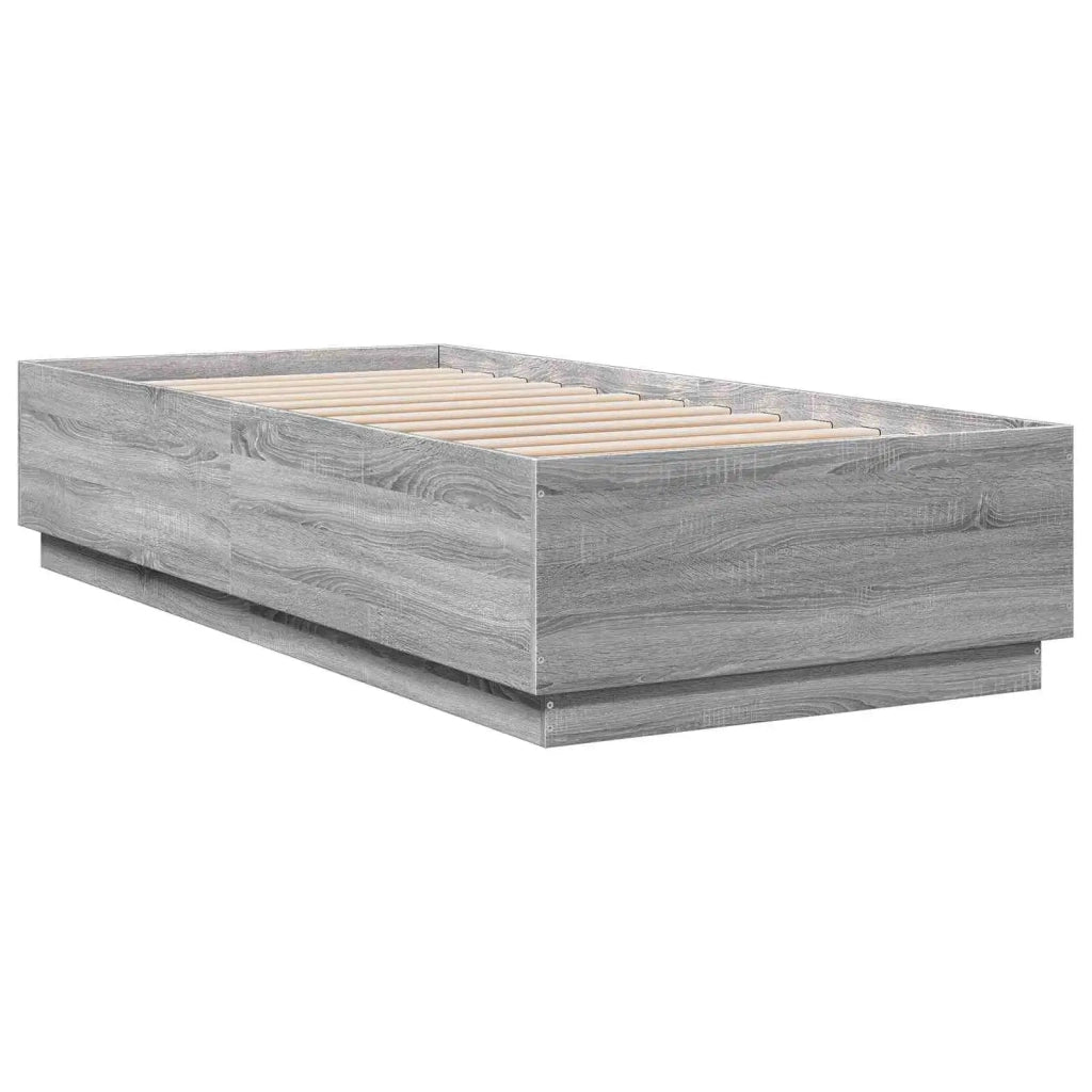 Letto con LED Sonoma grigio 80 x 200 cm Legno ingegnerizzato 3429569