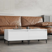 Tavolini 2pz Bianco Lucido 50x46x35 cm in Legno Multistrato 819521