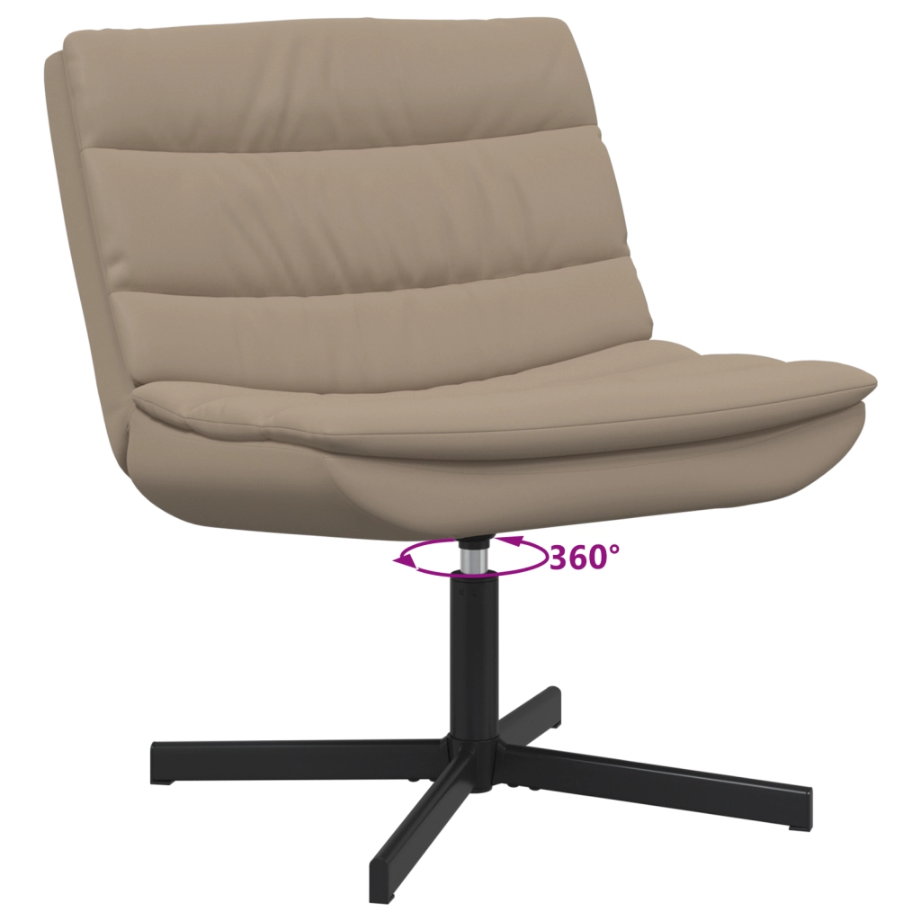 Sedia Girevole Cappuccino Poliestere, Base in Metallo Standard