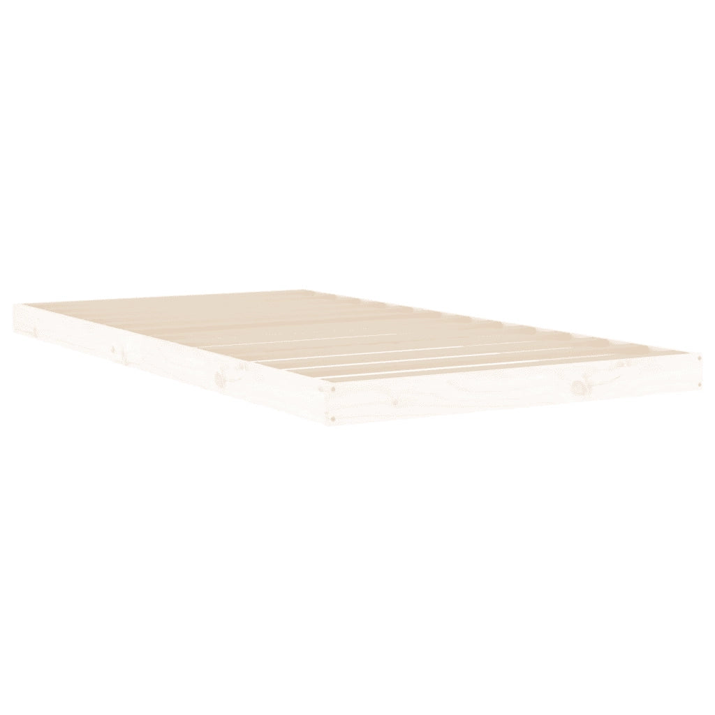 Giroletto senza Materasso Bianco 100x200 cm Legno Massello Pino 823455
