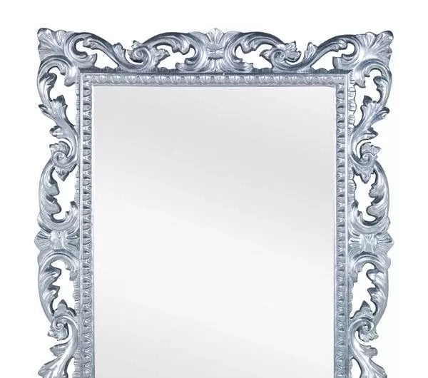 Mobili2g - specchiera foglia argento brillante rettangolare- misure: l.73 x h.86 x p.4