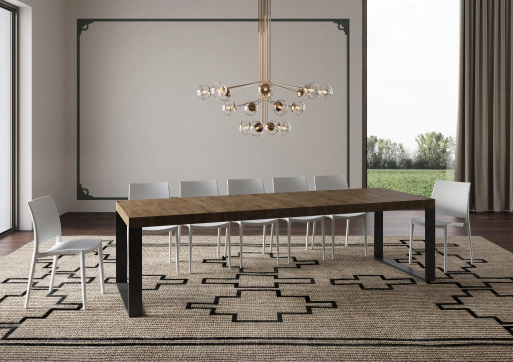 Tavolo allungabile 90/246x90 cm Tecno Premium cashmere gambe antracite